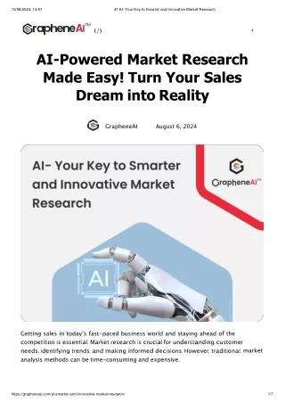 #1 AI- Your Key to Smarter and Innovative Market Research-new