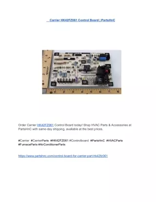 Carrier HK42FZ061 Control Board _ PartsHnC