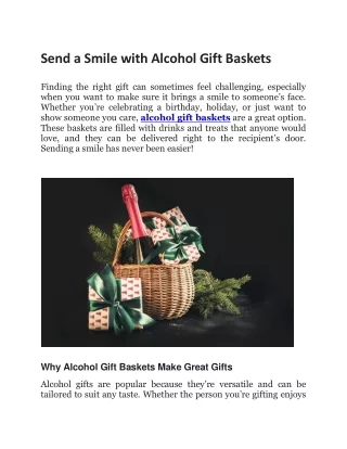 Send a Smile with Alcohol Gift Baskets