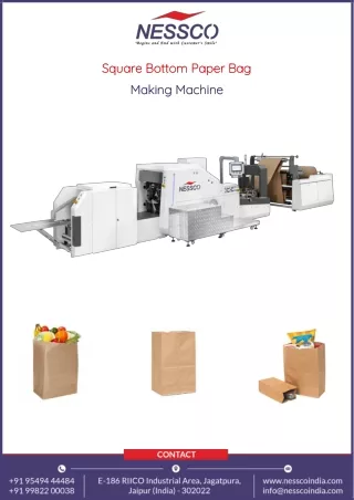 Nessco Square Bottom Paper Bag Machine - Perfect Choice | PDF