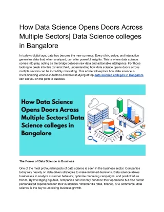 How Data Science Opens Doors Across Multiple Sectors