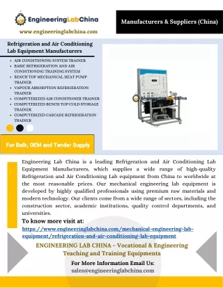 Refrigeration and Air Conditioning Lab Equipment Manufacturers