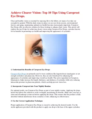 Achieve Clearer Vision