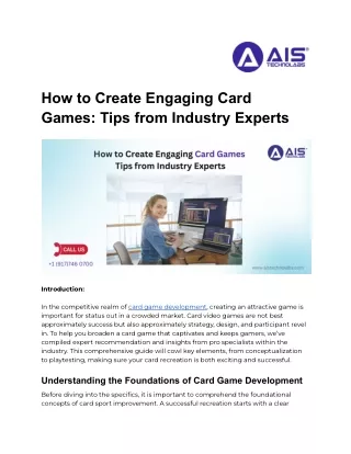 How to Create Engaging Card Games: Tips from Industry Experts