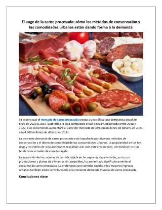 Mercado de  Carne Procesada
