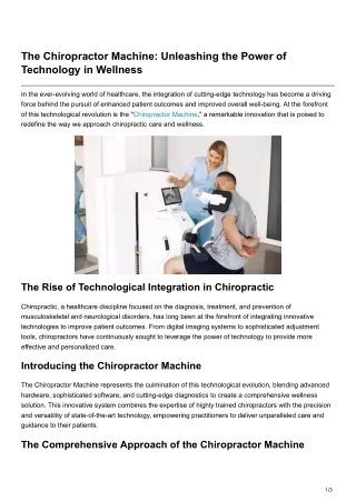 The Chiropractor Machine Unleashing the Power of Technology in Wellness-1