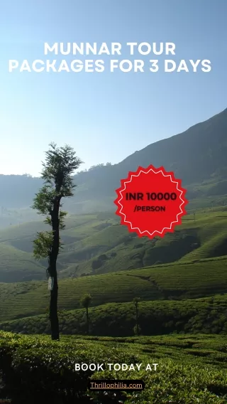 Munnar tour packages for 3 days