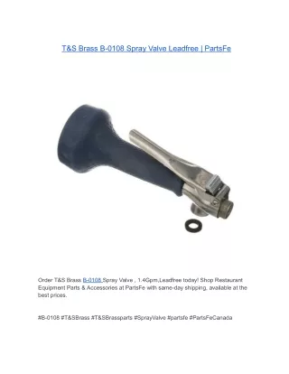 T&S Brass B-0108 Spray Valve , 1.4Gpm,Leadfree | PartsFe