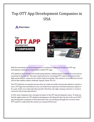 Top OTT App Development Companies in 2024