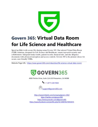 G365 - Virtual Data Room for Life Science and Healthcare