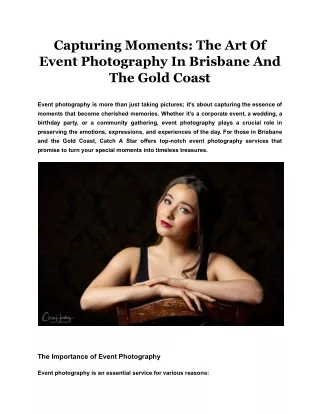 Capturing Moments_ The Art Of Event Photography In Brisbane And The Gold Coast