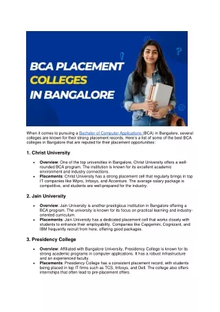 best bca placement colleges in bangalore