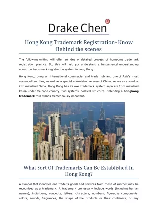 HongKong Trademark Registration