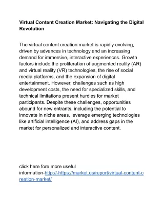Virtual Content Creation Market: Redefining Creative Possibilities
