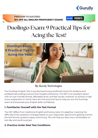 Duolingo Exam 9 Practical Tips for Acing the Test!