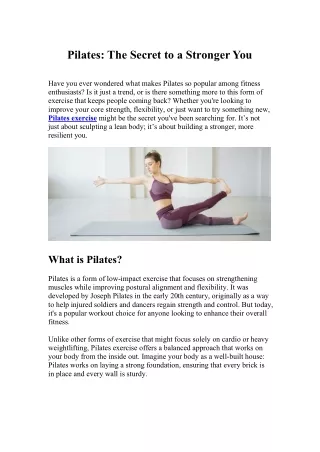 Pilates The Secret to a Stronger You