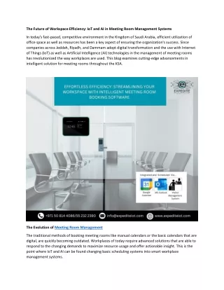 IoT and AI in Meeting Room Management Systems-KSA