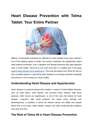 pdf Heart Disease Prevention with Telma Tablet_ Your Entire Partner