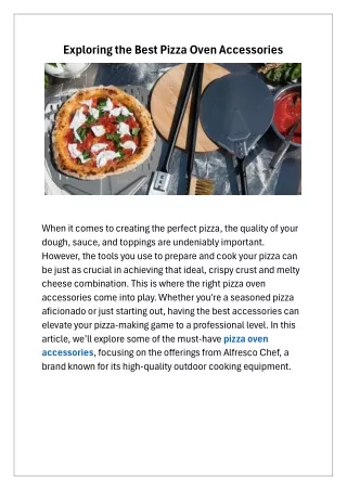 Exploring the Best Pizza Oven Accessories