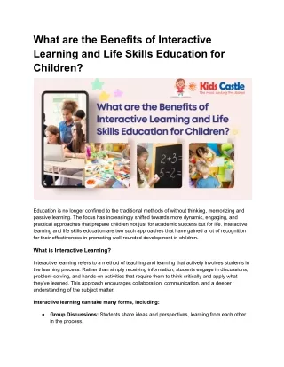 What are the Benefits of Interactive Learning and Life Skills Education for Children (1)
