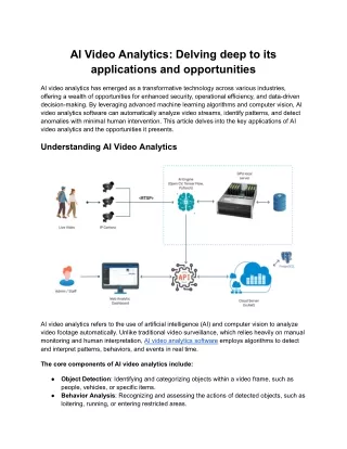 AI Video Analytics_ Delving deep to its applications and opportunities