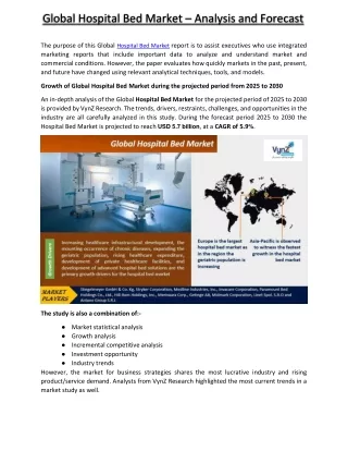 Hospital Bed Market - VynzResearch
