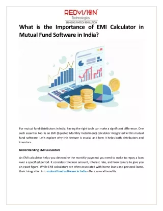 What is the Importance of EMI Calculator in Mutual Fund Software in India