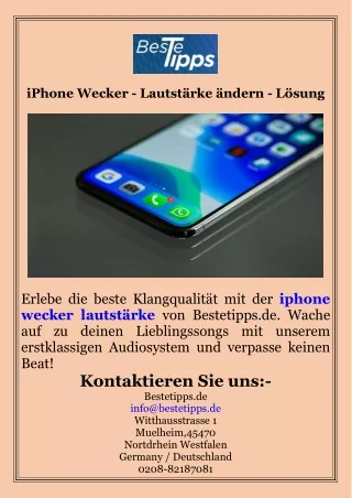 iPhone Wecker  Lautstärke ändern  Lösung