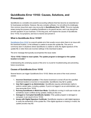 QuickBooks Error 15102_ Causes, Solutions, and Prevention
