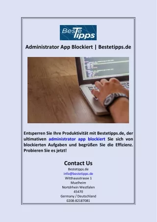 Administrator App Blockiert  Bestetipps.de