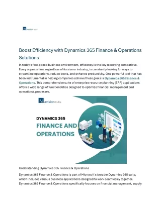 Dynamics 365 Finance & Operations Solutions
