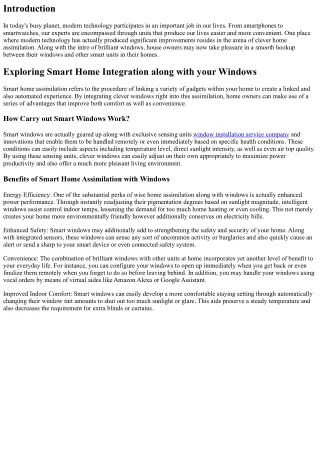 Looking Into Smart Home Integration with your Windows