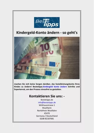 Kindergeld-Konto ändern - so geht's