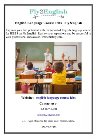 English Language Course Ielts   Fly2english