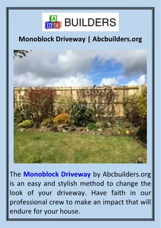 Monoblock Driveway  Abcbuilders.org