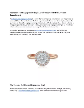 Real Diamond Engagement Rings
