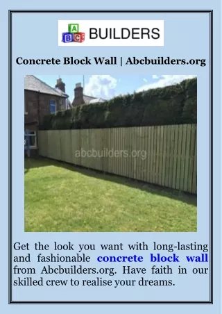 Concrete Block Wall  Abcbuilders.org