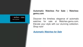 Automatic Watches For Sale  Watches-gems.com