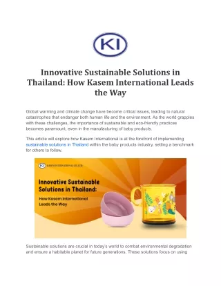 Innovative Sustainable Solutions in Thailand_ How Kasem International Leads the Way