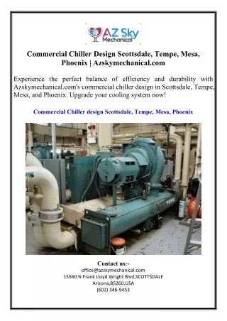Commercial Chiller Design Scottsdale, Tempe, Mesa, Phoenix  Azskymechanical.com