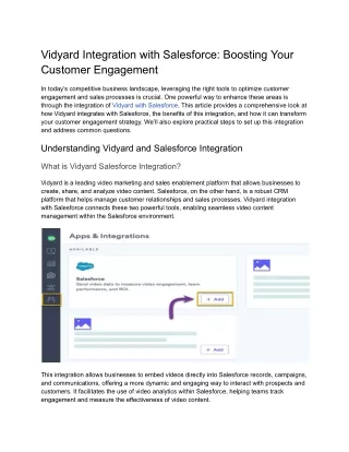 Vidyard Integration with Salesforce_ Boosting Your Customer Engagement