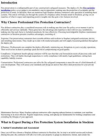 What to Expect During a Fire Protection System Installation in Stockton