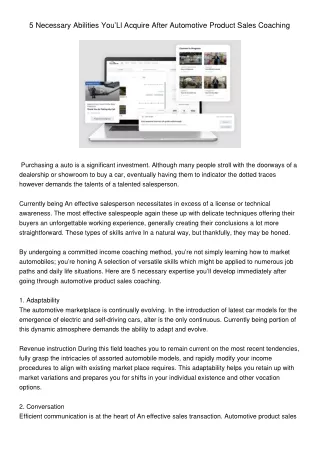 NecessaryAbilitiesYouLlAcquireAfterAutomotiveProductSalesCoaching