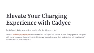 Cadyce Wireless Charger for Any Phone: Universal Compatibility
