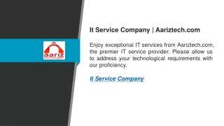 It Service Company  Aariztech.com