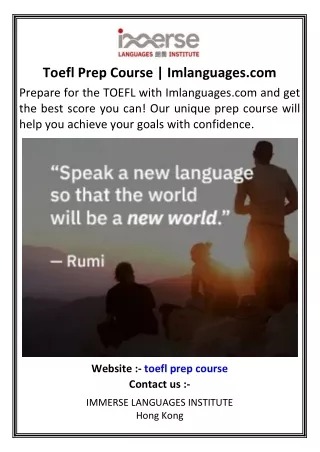 Toefl Prep Course | Imlanguages.com