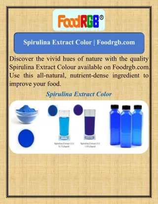 Spirulina Extract Color   Foodrgb.com