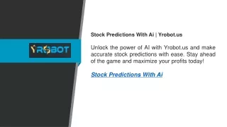 Stock Predictions With Ai  Yrobot.us