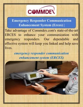 Emergency Responder Communication Enhancement System (Erces)   Commdex.com