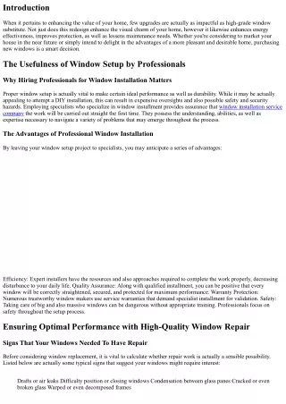 Adding Value to Your Home along with High-Quality Window Replacement